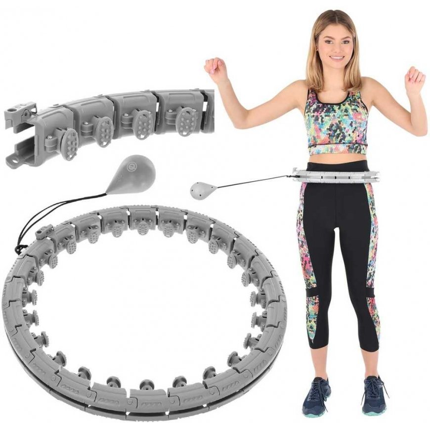HULA HOP WITH MASSAGER AND WEIGHT GRAY ENERO FIT – 2