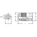 impact adapter with lock, 1/2" square to 7/16" hex, KOKEN [14142-F11.2]