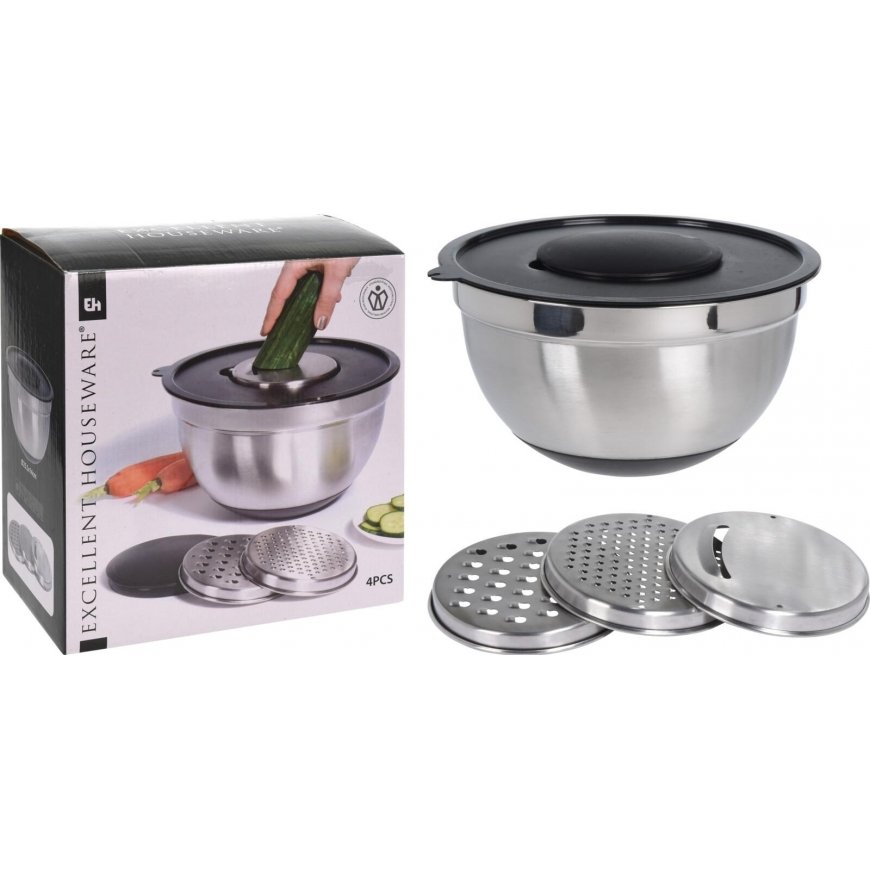 Excellent Houseware Bowl with grater 26xh:14cm