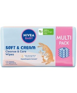Nivea Biologiškai skaidžios servetėlės Baby Soft & Kreminis 4x57 vnt