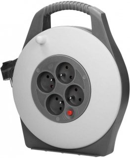 Orno Coil extension, 4 sockets 2P+Z, PVC cable H05VV-F 3x1mm2, length 10m