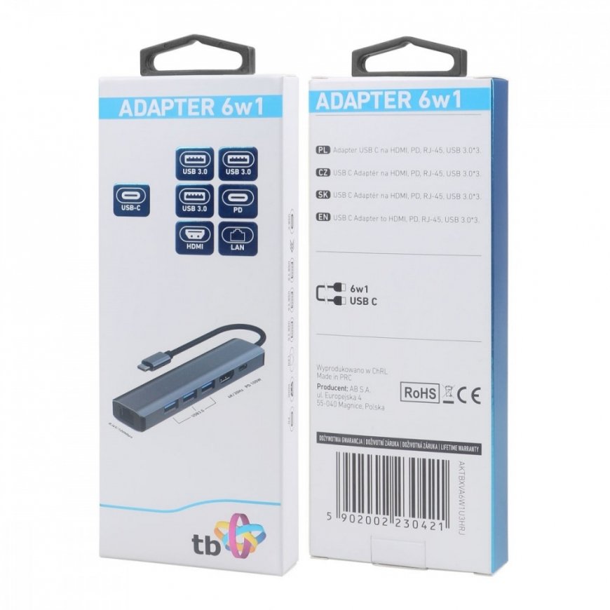 TB Adapter HUB USB C 6in1