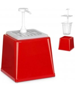 Ketchup sauce dispenser with pump 2.5l red - Hendi 203521