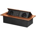 Orno Furniture socket recessed into the table top with flat milled edge and USB charger, 2x2P+Z (Schuko), 2xUSB (type A+C 3.6A), Orno Furniture socket recessed into the table top with flat milled edge and USB charger, 2x2P+Z (Schuko), 2xUSB (type A+C 3.6A),