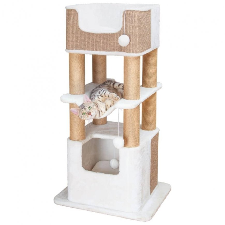 TRIXIE Cat scratcher Lucano, white and taupe, XXL – 3