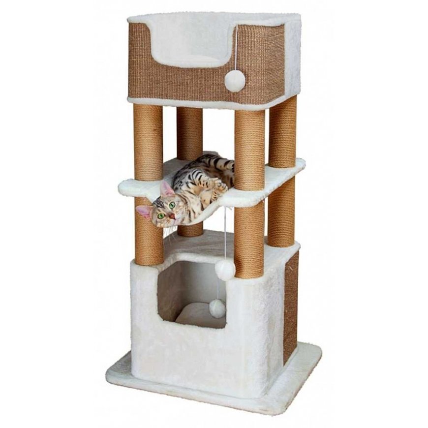 TRIXIE Draskyklė katėms Lucano, baltos ir taupe spalvos, XXL – 5