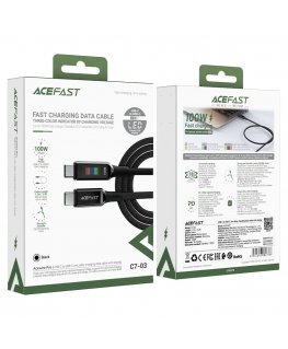 Acefast C7-03 USB-C USB-C 100W 1.2m cable with display - black