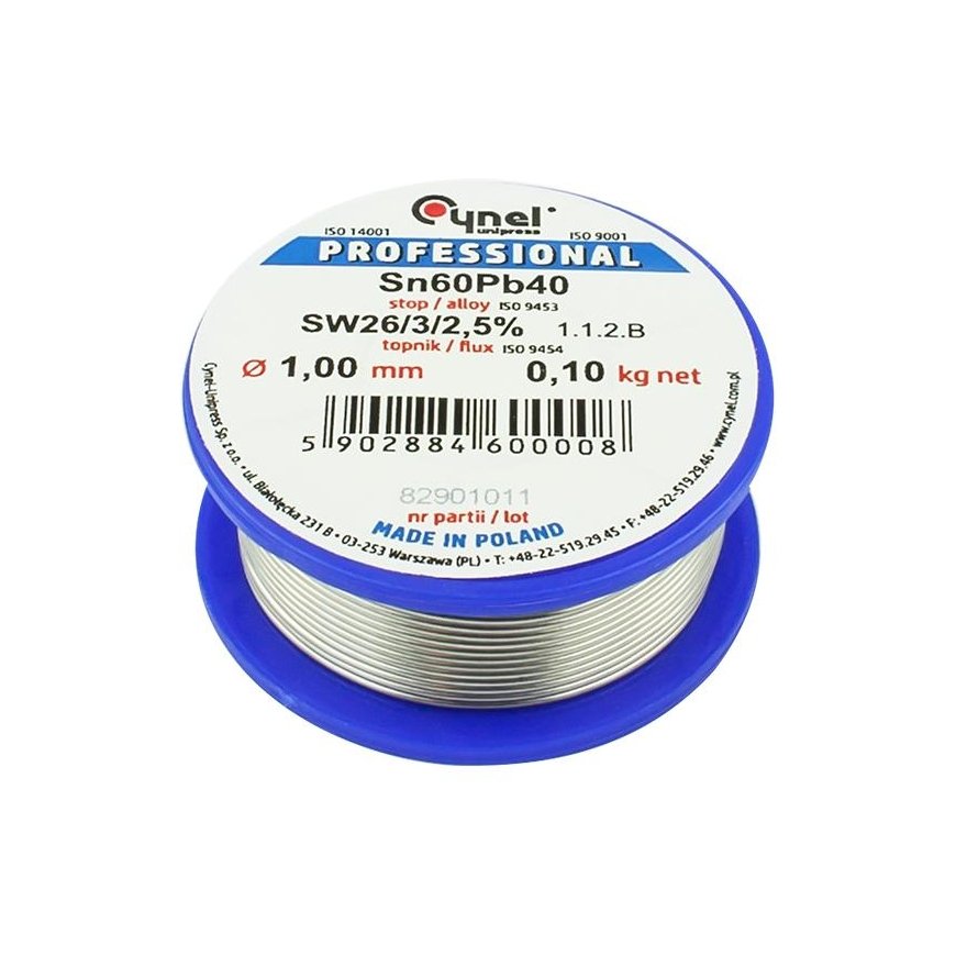 Mega Lydmetalis su fliusu CYNEL Sn60Pb40 SW26 1.00mm 100g – 3