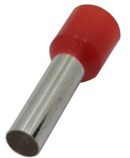 Hismart Presuojamas izoliuotas antgalis 16mm2/5AWG laidui, varis, raudonas, 100 vnt.