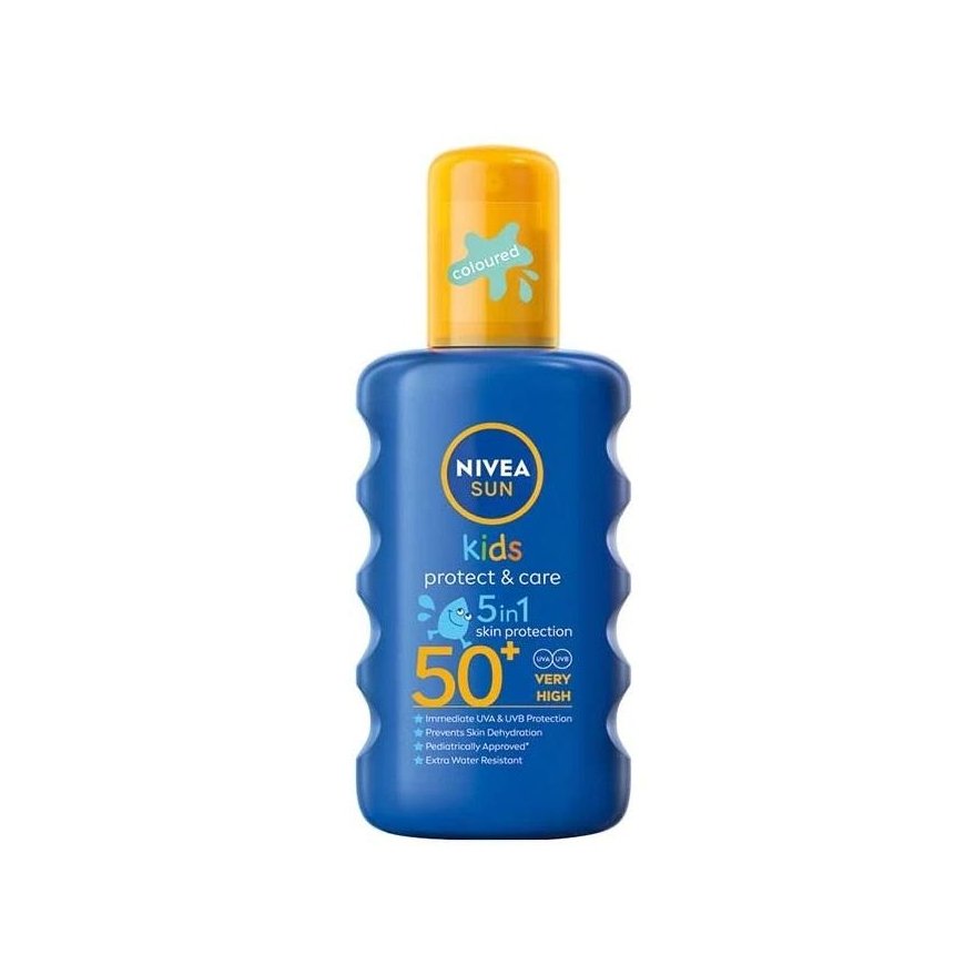 Nivea Sun Kids Protect & Care drėkinamasis apsaugos nuo saulės purškalas vaikams SPF50 200ml