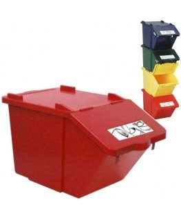 MEVA Double-deck waste sorting container - red, 45L