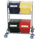 MEVA Double-deck waste sorting container - red, 45L MEVA Double-deck waste sorting container - red, 45L