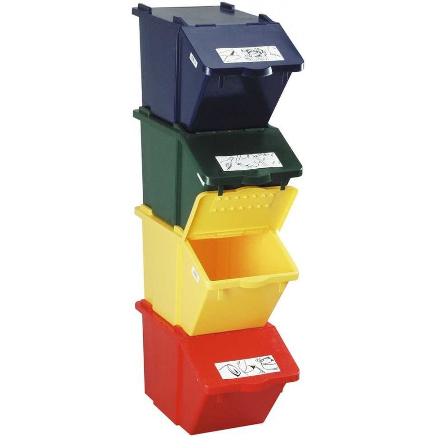 MEVA Double-deck waste sorting container - red, 45L – 4