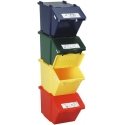 MEVA Double-deck waste sorting container - red, 45L MEVA Double-deck waste sorting container - red, 45L