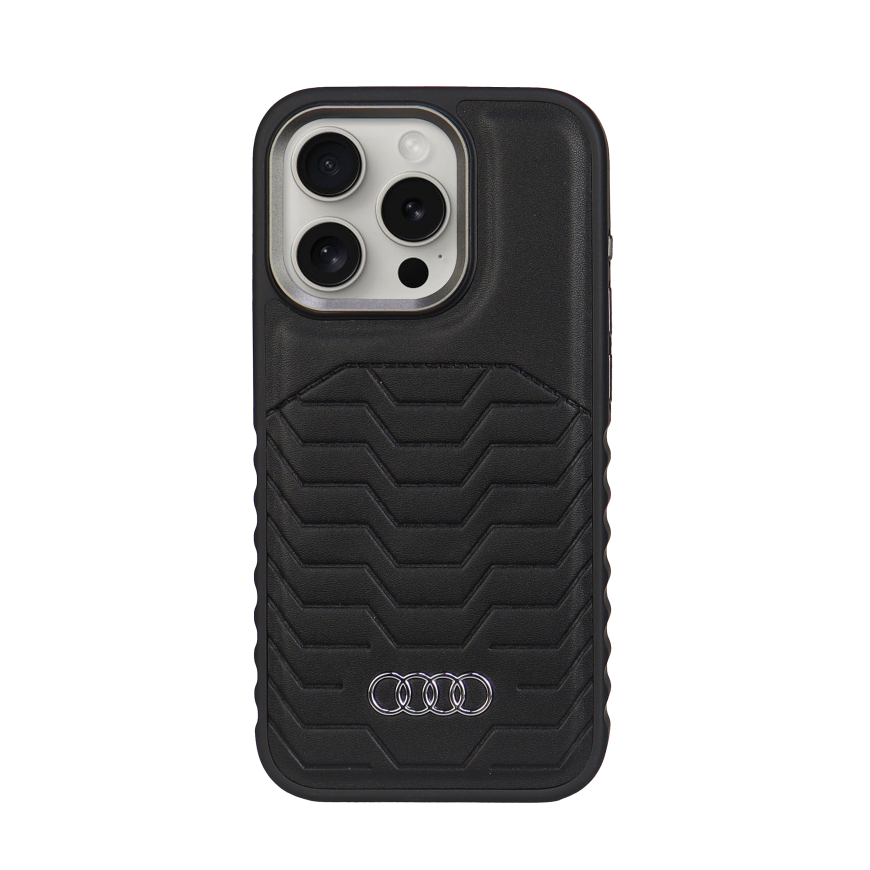 Audi Synthetic Leather MagSafe iPhone 15 Pro Max 6.7" czarny|bla