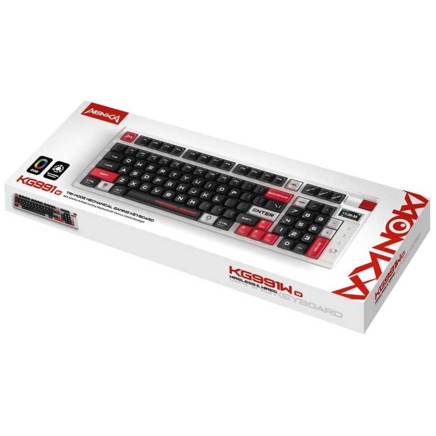 Marvo Monka Storm KG991W Wireless Mechanical Keyboard with RGB | US, Jixian Blue switch – 5
