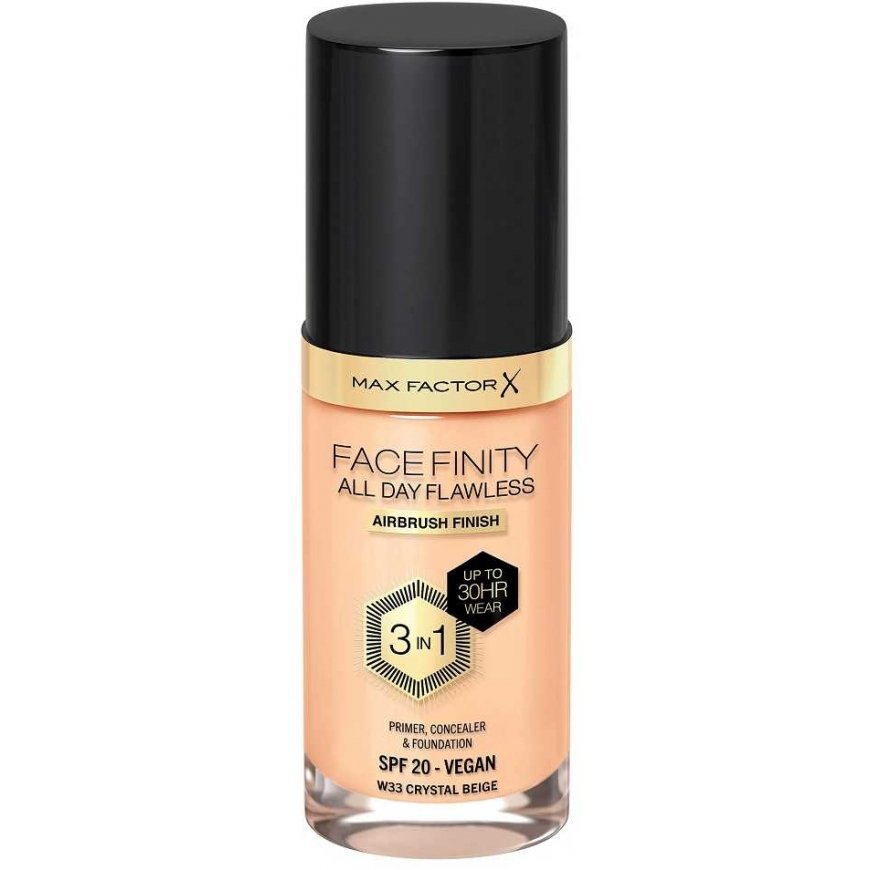 Max Factor Facefinity All Day Flawless 3 in 1 foundation W33-Crystal brownish yellow 30ml – 2