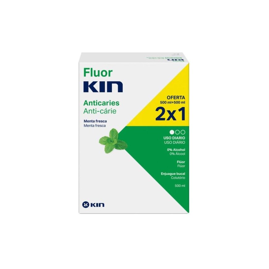 Kin Fluorkin burnos skalavimo skystis 2x500ml