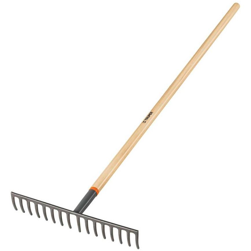 Sodo greblys su medine rankena, 152cm, 16 dantu Truper®