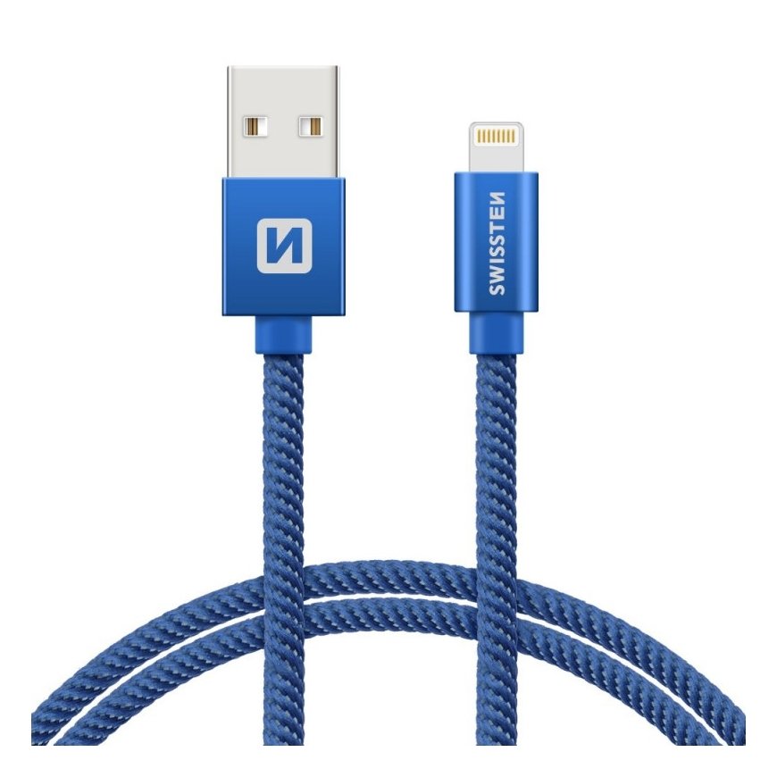 Swissten Textile Fast Charge 3A Lightning