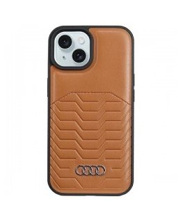 Audi Synthetic Leather MagSafe iPhone 15 | 14 | 13 6.1" brązowy|