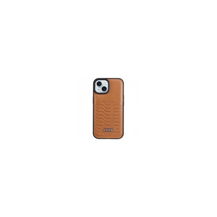 Audi Synthetic Leather MagSafe iPhone 15 | 14 | 13 6.1" brązowy|