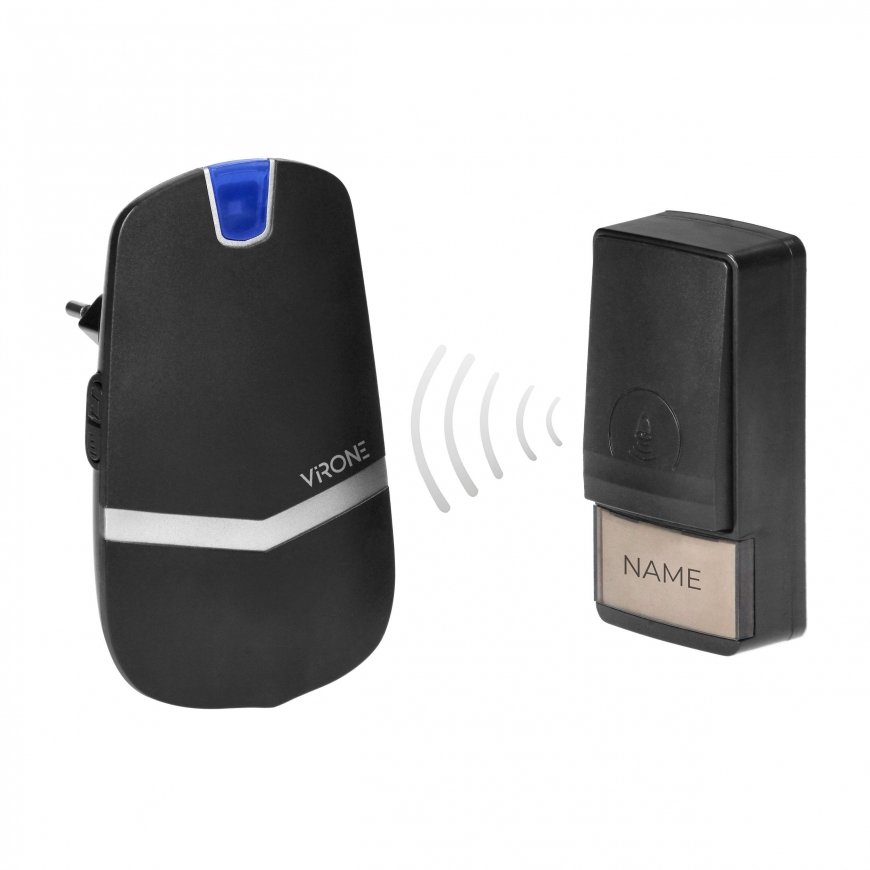 Orno LAXAN AC battery-free wireless doorbell, black