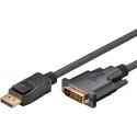 Goobay 51960 video kabeļu aksesuārs 1 m DisplayPort DVI-D Melns