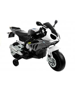 Lean Cars Children's Electric BMW S1000RR Motorcycle, Silver