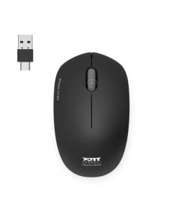 PORT CONNECT Wireless COLLECTION MOUSE, USB-A a USB-C dongle, 2.4Ghz, 1600DPI, Olive
