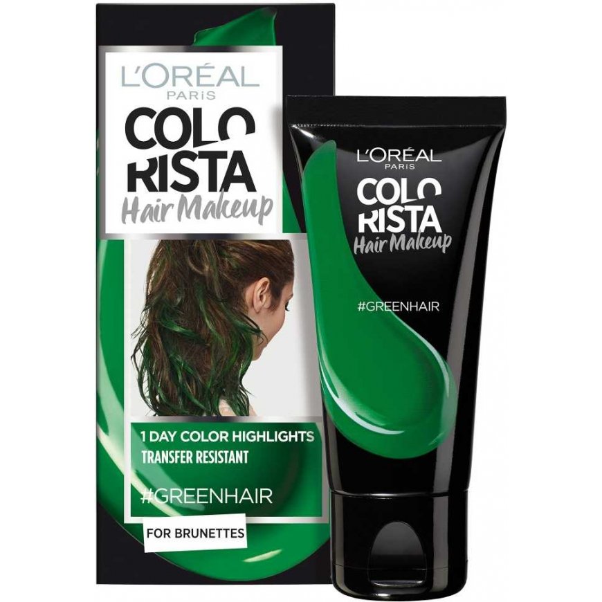 Loreal L'Oreal Paris, Colorista hair makeup, semi-permanent hair dye, GREENHAIR, 30 ml for women