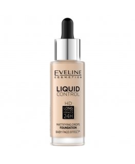 Eveline Cosmetics Liquid Control HD Long Lasting Formula 24H podkład do twarzy su dropperem 003 Ivory rusvai gelsvas 32ml