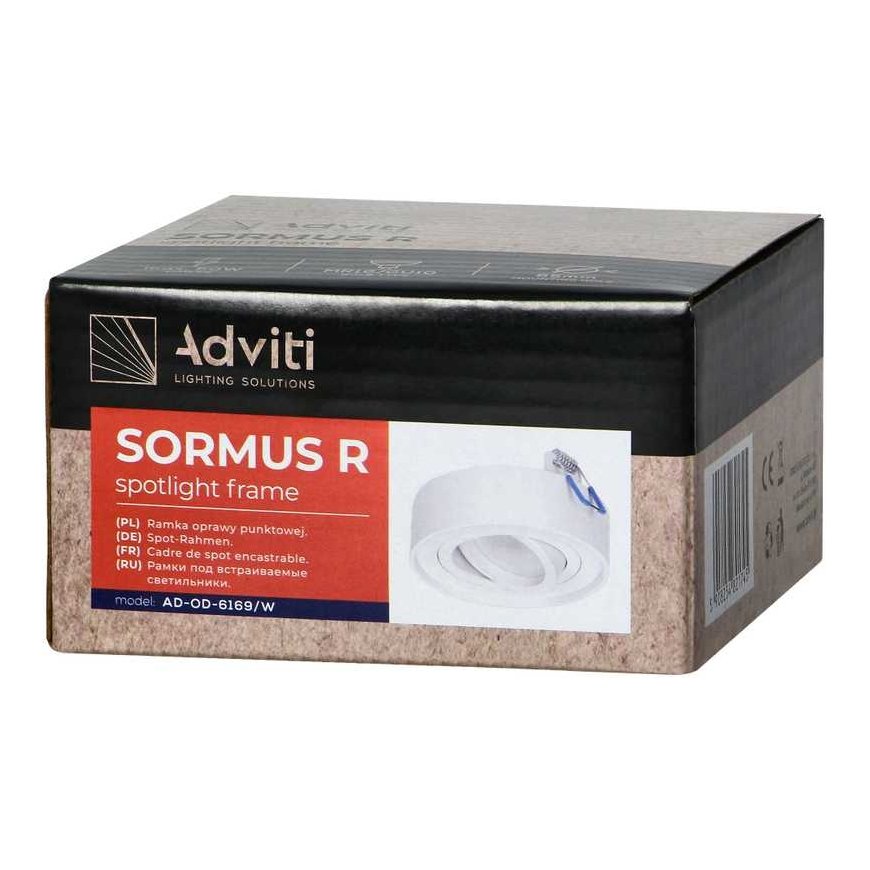 Orno SORMUS R decorative frame for spotlight, MR16/GU10 max 50W, adjustable, round, white – 2