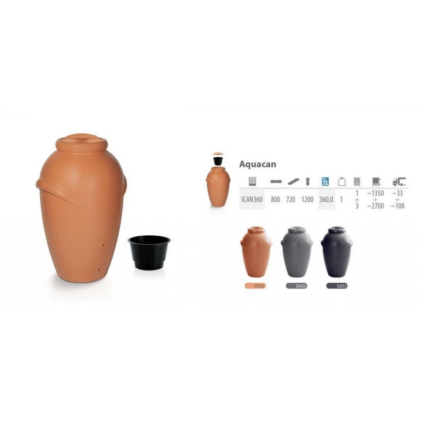 Prosperplast RAIN CONTAINER AQUACAN Gray 360L