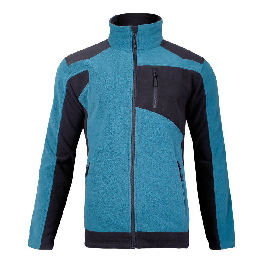 Lahti Pro Fleece jacket with turquoise and black reinforcements, XXL size (L4011405) – 2