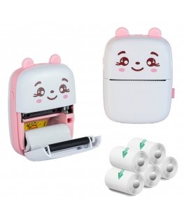 EXTRALINK EPP-001 PORTABLE MINI PRINTER PINK + PAPIER TERMICZNY SAMOPRZYLEPNY 5 SZT
