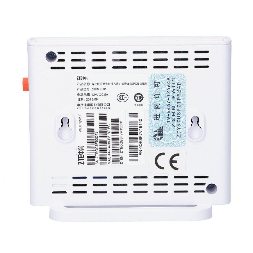 ZTE ZXA10 F601 | ONT | 1x GPON, 1x RJ45 1000Mb/s – 2