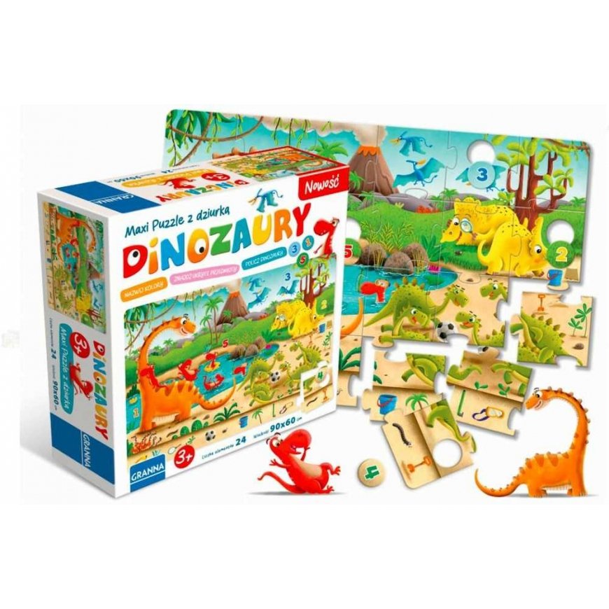 Granna Žaidimas Maxi puzzle su dziurkš Dinozaury 00441 04410 – 4