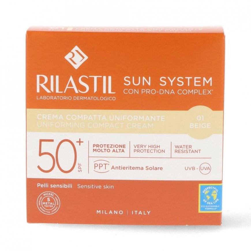 Rilastil Sun System Uniform Compact Kreminis Spf50+ Shade 01 rusvai gelsvas 10g – 5