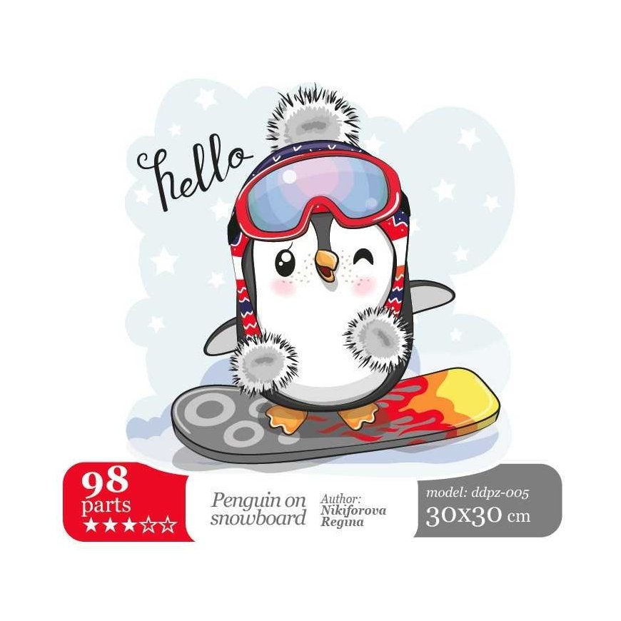 Puzzle Beldizart Penguin on a snowboard DDPZ-005 – 3