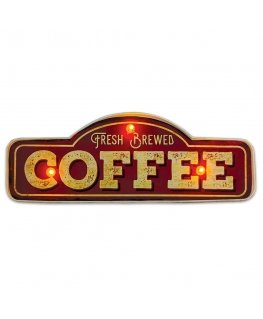 Forever RETRO Metal Sign Fresh Brewed Coffee LED Light