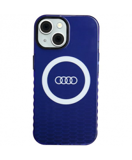 Case Audi IML Big Logo MagSafe Case iPhone 15 / 14 / 13 6.1" blue/navy blue hardcase AU-IMLMIP15-Q5/D2-BE