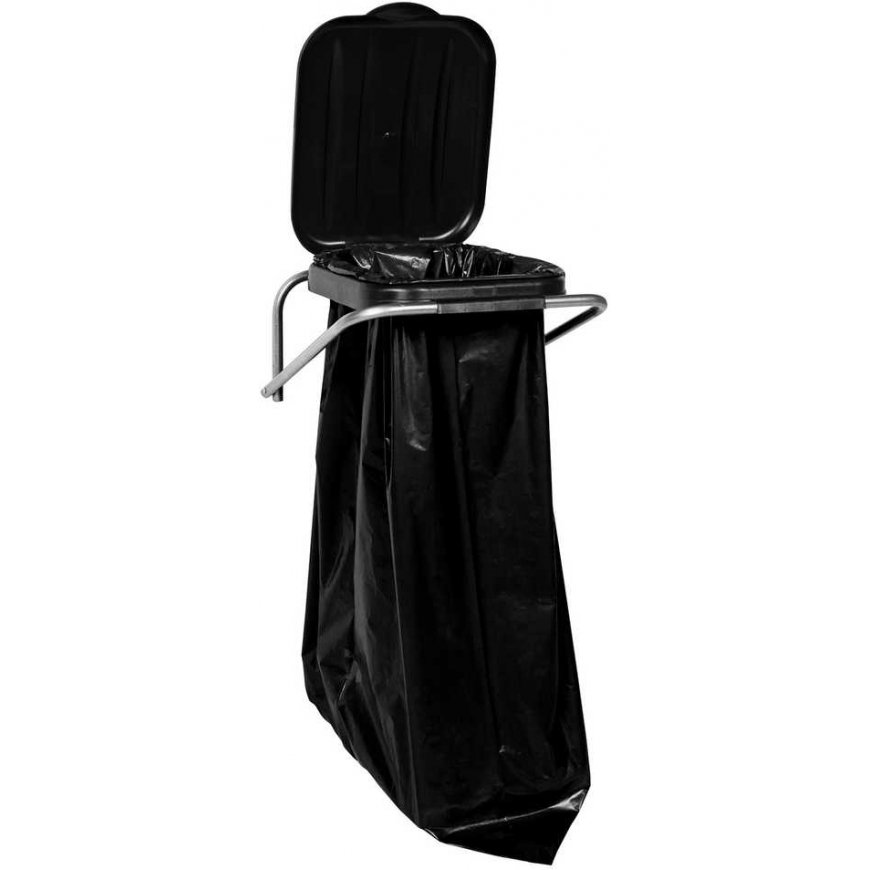 Gsg24 Wall holder for waste sorting, black - 120L bags