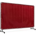 Stamos Germany Protective welding curtain screen with frame on wheels 239 x 175 cm - red