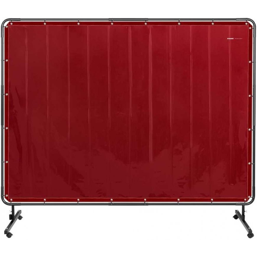 Stamos Germany Apsauginis suvirinimo užuolaidų ekranas su rėmu ant ratukų 239 x 175 cm - raudonas – 4
