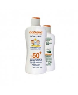 Babaria Sun Kids apsauginis losjonas nuo saulės Vanduo Resistant Spf50 200 ml rinkinys 2 vnt.