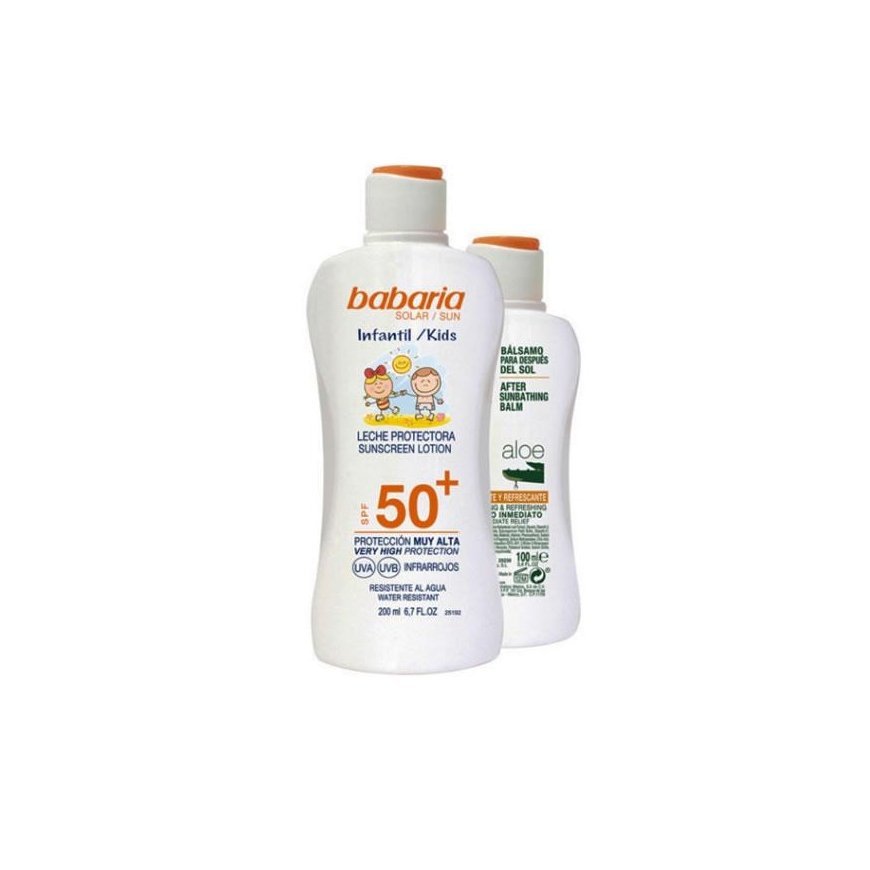 Babaria Sun Kids sun protective lotion Water Resistant Spf50 200 ml set 2 pcs.