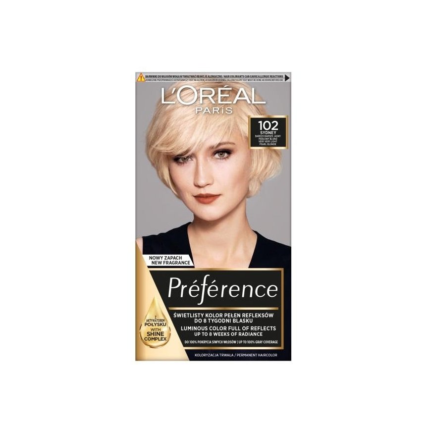 L'Oreal Paris Feria Preference Very Light Blondes Very Light Skirtas šviesiems plaukams Pearl 102