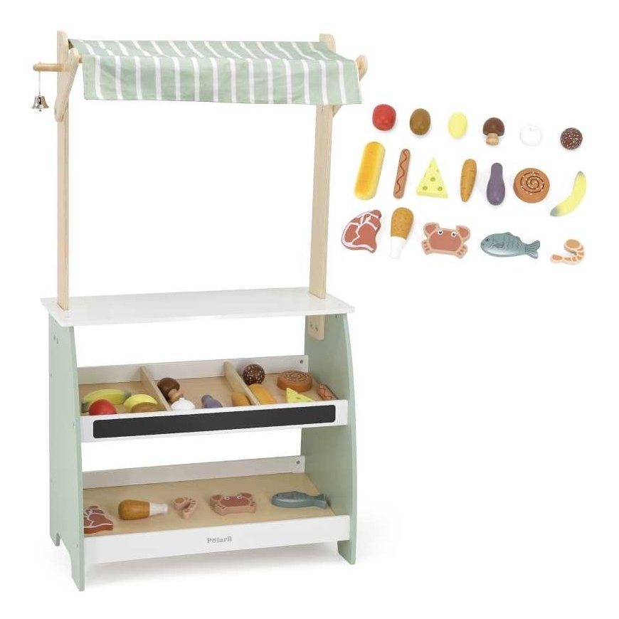 Viga Toys Viga Polarb in the wooden market stall shop