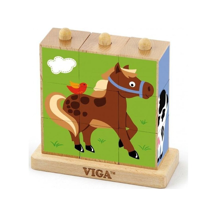 VIGA Puzzle Wooden logical cubes Puzzle